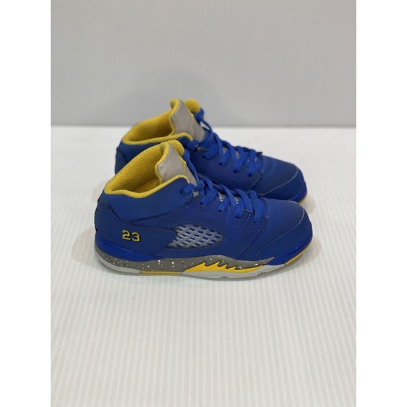 Air Jordan 5 Laney JSP Royal Blue Yellow Child/Toddler/Kids Size 10c Little Boys - Picture 6 of 10